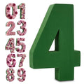 Leinuosen Dry and Wet Floral Foam Numbers Blocks Green Foam Blocks for Fresh and Artificial Flowers for Weddings Birthday Flower Arrangement Craft Project Garden Decoration(Number 4) - style: Number 4