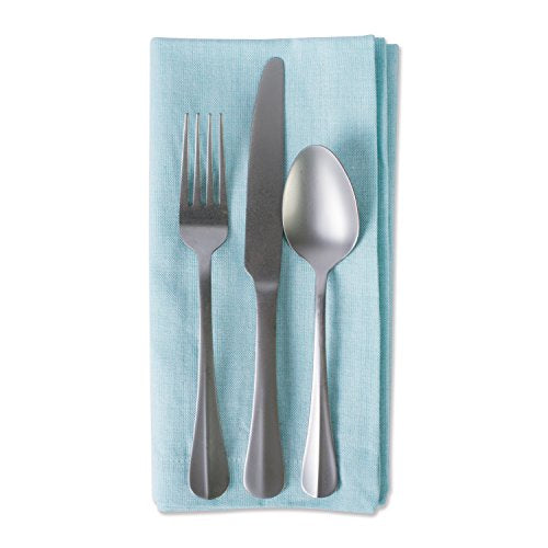 DII Chambray Kitchen, Tabletop Collection, Aqua, Napkin Set - color: Aqua, size: 20" x 20" (Set of 6)