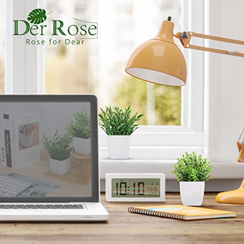 Der Rose 2 Pack Fake Plants Mini Artificial Greenery Potted Plants for Home Decor Indoor Office Table Room Farmhouse - color: Green