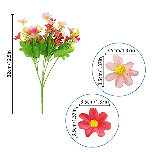 Uieke 6PCS Artificial Flowers for Outdoors UV Resistant Fake Daisy Mums Flowers Outdoor No Fade Greenery Shrubs for Indoor Outside Home Wedding Office Garden Porch Spring Décor - color: Assorted, size: 6