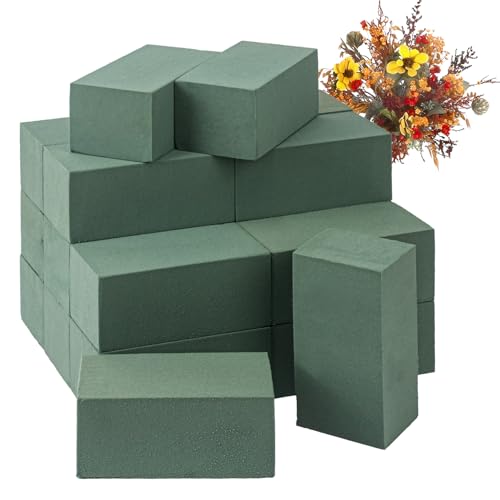 IHDYPPEW 20 PCS Green Floral Foam Blocks, 6"L x 3"W x 2.5"H Floral Foam for Flower Arrangements, Dry and Wet Florist Foam for Flowers, Flower Foam Bricks for Flowers Business, Outdoor, Weddings - size: 20 PCS 6 x 3 x 2.5 inch