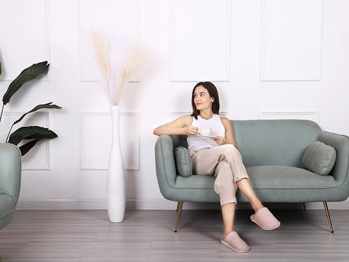 Leewadee Decorative Tall Floor Vase for Living Room Decor, 34 inches, White, Resin - color: White, size: 34 inches