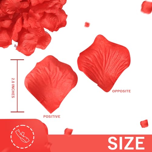 SITUMEIZI 1500 PCS Red Rose Petals Flower Artificial Fake Silk Rose Petals Decorations for Wedding Decor Romantic Night Event Party Engagement in Bulk - color: Red, size: 1500