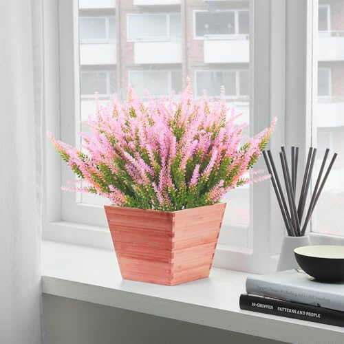 Artificial Lavender Flowers 6 Pieces for Wedding Decor and Table Centerpieces, Lifelike Fake Plant Bouquet to Brighten up Your Home Garden Valentine's Day Indoor Outdoor Decor (Pink) - color: 6bundles--lavender Pink