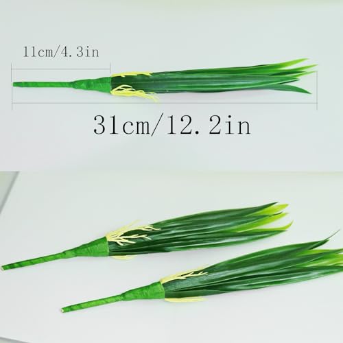 HomeSoGood 4pcs Artificial Orchid Leaf Daun Orkid Home Garden Long Orchid Leaf Phormium Leaves Plastic Bushes(12.2inch,Green)