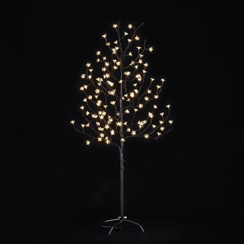 Lightshare 5FT 128L Lighted Cherry Blossom Tree, Warm White, Decorate Home Garden, Spring, Summer, Wedding, Birthday, Christmas Holiday, Party, for Indoor and Outdoor Use - style: 5FT Warm White