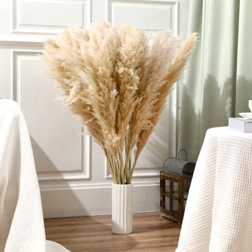 Wavwavw 40pcs 46 Inch Fluffy Tall Pampas Grass Decor Bulk, Natural Dried Pampas Grass Bouquet for Floor Vase, Wedding Floral Arrangements, Party, Farmhouse, Boho Home Decor