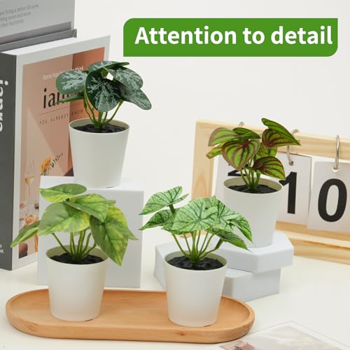 Freyalife 6 Pack Fake Plants for Room Decor,Mini Artificial Potted Plants for Home Office Living Kitchen Classroom Table Shelf Desk Farmhouse Bathroom Indoor Decor
