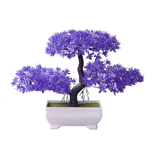 Talent Star Artificial Bonsai Tree Juniper Faux Plants Indoor Small Fake Plants Decor with Pots for Home Table Office Desk Bathroom Shelf Bedroom Living Room Farmhouse Decorations Wedding Tabletop Pu - color: Purple