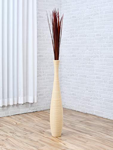 Leewadee Tall Vase Filler, Natural Grass Stems – 2 Bunches of Colored Branches for Vases, Carefully Dried Twigs for Home and Bar Decoration, 45 inches, Bordeaux - color: Bordeaux, style: Dried Grass