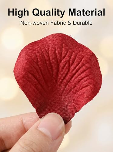 1000 Pcs Artificial Fake Rose Petals,Flower Petals for Romantic Night, Engagement, Party, Wedding, Event Flower Decoration(Red) - color: Red, size: 1000Pcs