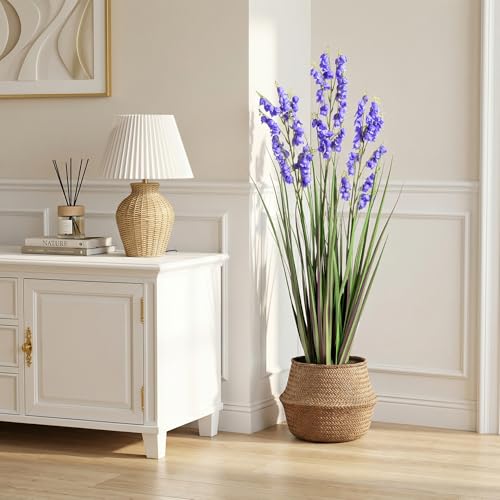 Ttranewsoo Green Onions Home Decor Fake Plants Lily of The Valley Snake Plant Home DéCor Accents Artificial Grass Room Decor Artificial Plants Indoor Artificial Grass 36" 1 Pack(Purple) - color: Violet