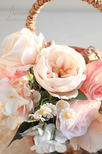 Floroom Blush Cream Artificial Flowers Fake Roses Peonies Dahlia and Greenery Combo Box Set for DIY Wedding Bouquets Bridal Shower Centerpieces Floral Arrangements Party Tables Home Decorations - color: Whisper Blush Cream