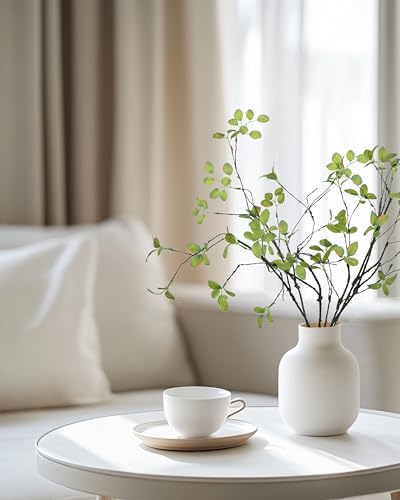 DuHouse 24" 5Pcs Fake Greenery Stems Artificial Ficus Branches Fake Plants for Home Office Table Vase Filler Decoration(Green) - color: Green, size: 24"