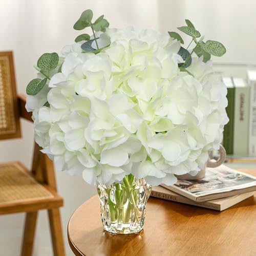 AVIVIHO 60 PCS Cream Hydrangea Artificial Flowers Bulk Fake Flowers Hydrangea Silk Flowers with Stems for Wedding Party Home Decor Table Centerpieces Florals Bouquets Arch Festival Decoration - color: Cream White, size: 60PCS