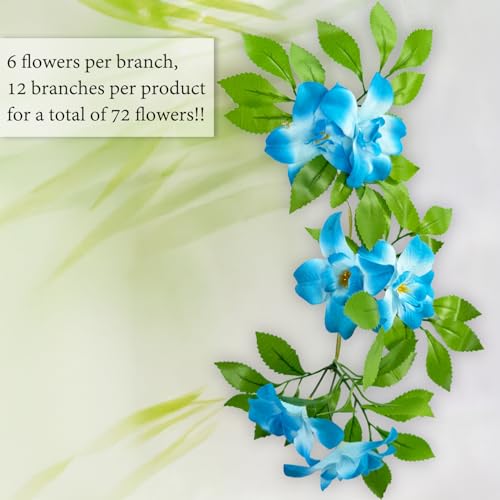 Sumery Expandable Fence Privacy Screen for Balcony Patio Outdoor,Decorative Faux Ivy Fencing Panel,Artificial Hedges (Single Sided Leaves) (1, Branches -Blue Fowers) - color: Branches -Blue Fowers
