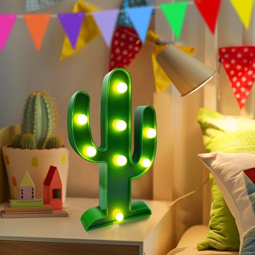 Extra Large - 3 Pack LED Cactus Light Cinco de Mayo Decorations 10 x 5.5 Inch Cactus Decor Mexican Fiesta Party Decorations Cute Night Lamp for Table Kids' Room Bedroom Living Room Gift Party Home - size: 3 Pack-10 x 5.5 Inch