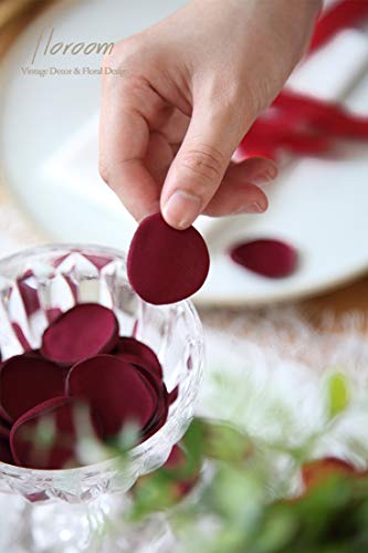 Floroom 500pcs Rose Petals Burgundy Faux Silk Flower Petals for Wedding Flower Girl Basket Aisle Scatter Dinner Table Centerpieces Party Confetti Bridal Shower Romantic Night Decoration - color: Burgundy, size: 500pcs