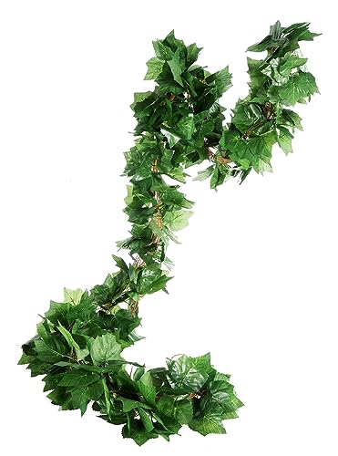 Elegant 38 Ft Autumn Artificial Grape Leaf Garland - 5 Strands, Highly Realistic Fall Decor for Weddings, Home, Parties, & Wall Display