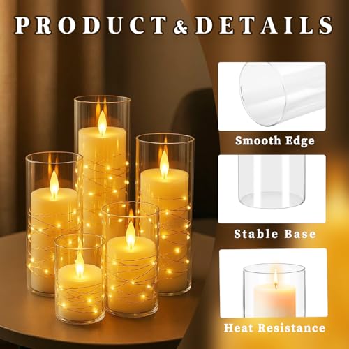 12 Pack Glass Cylinder Vases for Flower 6 Inch Tall Clear Centerpieces Bulk Vase Hurricane Floating Candle Holder for Table Home Decor Floral Shelf Party Dining Wedding Holiday Decoration - size: 6 Inch