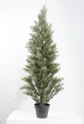 Set of 2 UV-Resistant Artificial Cedar Trees - Pre-Potted Faux Plants for Indoor and Outdoor Decor (3ft)