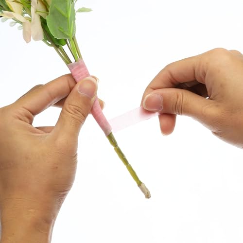 PATIKIL Floral Tape 1/2" x 30 Yard, 3 Pack Flower Wrap Adhesive Tape for Bouquet Stem Wrapping, Pink - color: Pink