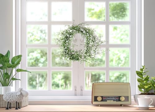 RECUTMS Artificial Hanging Vines Garland Faux Ferns Leaves Ivy Garland Fake Plant Greenery 2Pcs for Summer Home Indoor Outdoor Wedding Farmhouse Mantle Table Centerpiece Graduation Party Decor(White) - color: White-garland