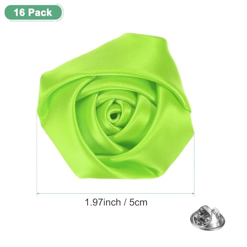 M METERXITY 16-Pack Lapel Pin for Men, Handmade Flower Brooch Button Pins for Men Suits, Formal Boutonnieres for Wedding/Groom/Corsage - color: Green
