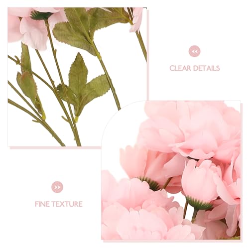 Alipis Artificial Peony Flowers Bouquet, 5pcs Pink Silk Peonies with Long Stems, Realistic Faux Flower Arrangement for Home Décor, Wedding Centerpieces, and Party Decorations