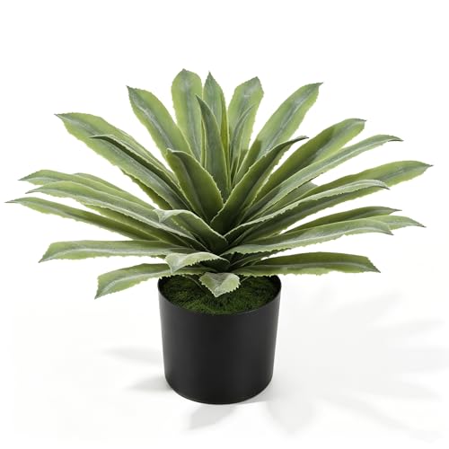 Briful Artificial Potted Plant 13 Inch Fake Plants with Pot Faux Agave Plants for Home Office Floor Table Bathroom Kitchen Decor Indoor Outdoor (Green) - color: Fake Plants#2