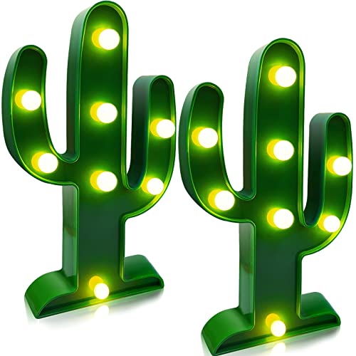 Extra Large - 2 Pack LED Cactus Light Cinco de Mayo Decorations 10 x 5.5 Inch Cactus Decor Mexican Fiesta Party Decorations Cute Night Lamp for Table Kids' Room Bedroom Living Room Gift Party Home - size: 2 Pack-10 x 5.5 Inch