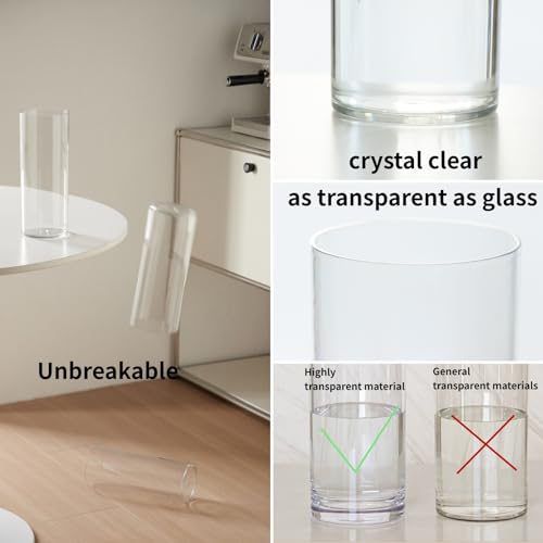 3 Clear Acrylic Cylinder Vase for Centerpieces, Tall Cylinder Plastic Hurricane Vases, Large Unbreakable Flower Vases for Wedding Bouquet (D 4.8", D 6" X H 15.8" +D 4" X H 12") 3 Different Sizes - color: 3 Clear - XL