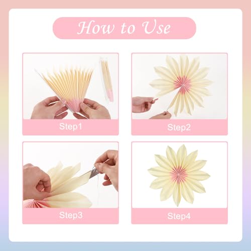PAPER JAZZ Sunflower Party Decorations Pastel Paper Fans Party Decor Summer Beige Spring Decoration, Blue Pink Hanging Purple Flower Garland Sunflower Wall Decorations for Tea,Garden,Fairy Party. - color: Colorful