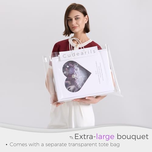 large Preserved flowers Bouquet with Real Roses,Long Lasting flower for delivery prime,Birthday for Women,Wedding,Mother’s Day,Valentine’s Day,Anniversary,Wife,Girlfriend,Christmas Gifts(Purple) - color: Purple
