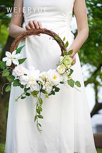 White Artificial Flowers Combo Box - Wedding Decor, Fake Flowers for Home Decor Indoor, Cake Flowers, Faux Flowers for Crafts - color: Fairy White