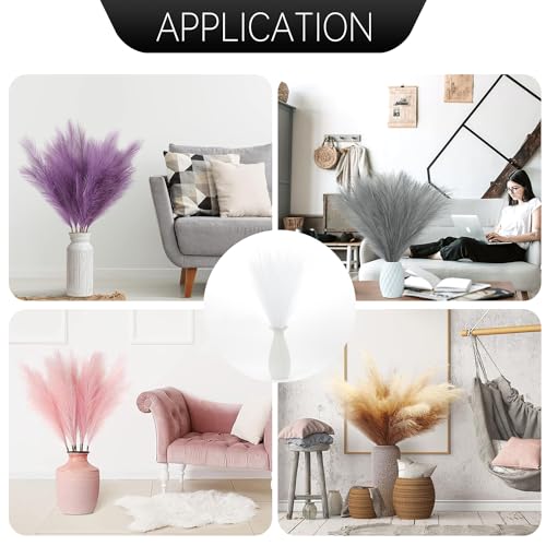 Faux Pampas Grass Decor ， 21.7 Inch Artificial Pampas Grass White Reed Grass, Vase Filler for Home Decor, Room, Bathroom, Wedding, Table Centerpiece - 20PCS - color: White