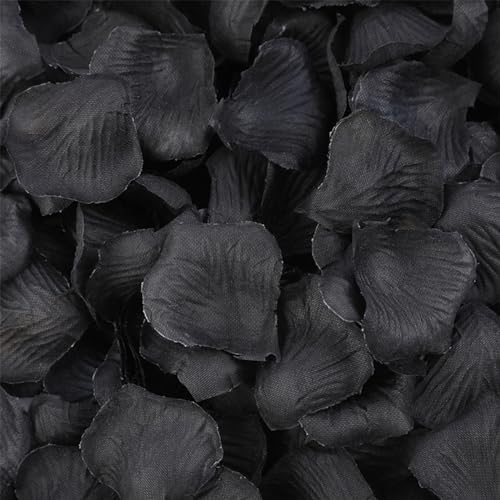 1000 Pcs Artificial Fake Rose Petals,Flower Petals for Romantic Night, Engagement, Party, Wedding, Event Flower Decorations, in Bulk(Black) - color: Black, size: 1000Pcs
