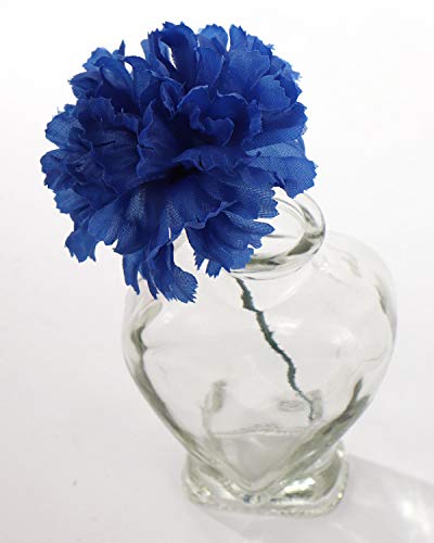 Larksilk 500 Pack Royal Blue Carnations Artificial Flowers, Silk Heads | Bulk 500 royal blue silk carnation heads on 5in wired stems for wedding centerpieces, bouquets, arches & DIY crafts - color: Royal, size: 500