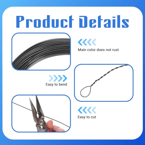 18 Gauge Aluminum Craft Wire, 98 Feet Black Floral Wire for Crafts, Metal Bendable Florist Wires for Jewelry Making, Sculpting, Wreath Wires Wrapping