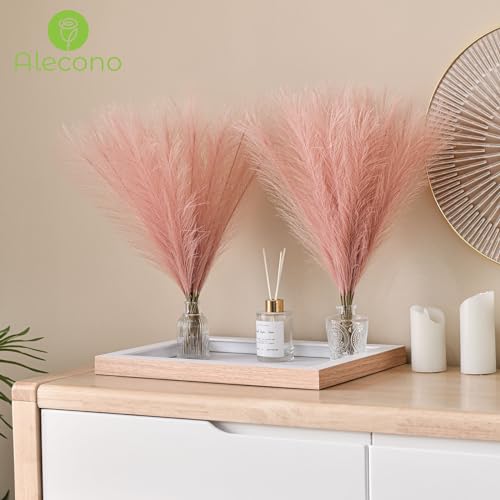 Alecono 𝟯𝟬𝙋𝙘𝙨 Pampas Grass, 17" Faux Pink Pampas Grass Decor for Boho Home Decoration Fluffy Artificial Pampas for Wedding - color: A Dusty Pink, size: 30pcs