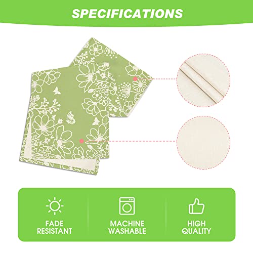 Artoid Mode Green Bloom Flowers Butterfly Spring Table Runner, Seasonal Holiday Kitchen Dining Table Decoration for Home Party Indoor 13x72 Inch - color: Green, size: 13" x 72", Table Runner