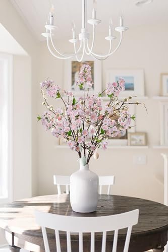 39" Tall Cherry Blossom Branches for Vase Faux Cherry Flowers Light Pink Peach Blossom for Floral Arrangements Artificial Apple Blossom Silk Tall Stems for Home Wedding Table Decor-3 Pcs - color: L-pink #3