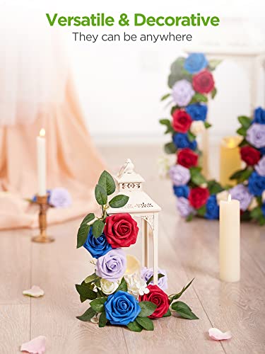 InnoGear Artificial Roses Foam Flowers, 50 Pcs Lilac Roses Artificial Flowers Fake Roses for Decoration DIY Wedding Bouquets Centerpieces Bridal Shower Party Valentine's Day Christmas Xmas - color: Lilac