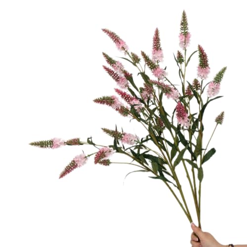 Artificial Lavender Lupine Flowers - 75cm (30 inches) High, 3PCS, 5 Flower Heads Perfect for Weddings, Restaurant, Office, and Bedroom Decor (Pink) - color: Pink
