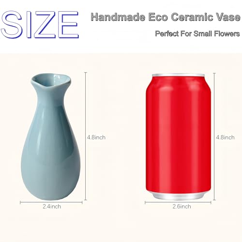 Simple Vase for Flowers Plants, Small Cute Flower Vase for Modern Table Shelf Home Decor Wedding Boho Decor, Farmhouse (6pc-XJH-Blue) - color: 6pc-xjh-blue