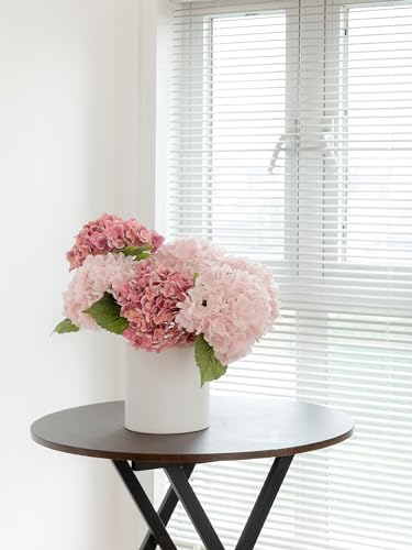 6 Pcs Pink Hydrangea Flowers Bouquets Silk Hydrangea Flowers with Stems Faux Hydrangea Stems for Home Wedding Party Table Core Decoration (Pink,6 Pcs) - color: Pink
