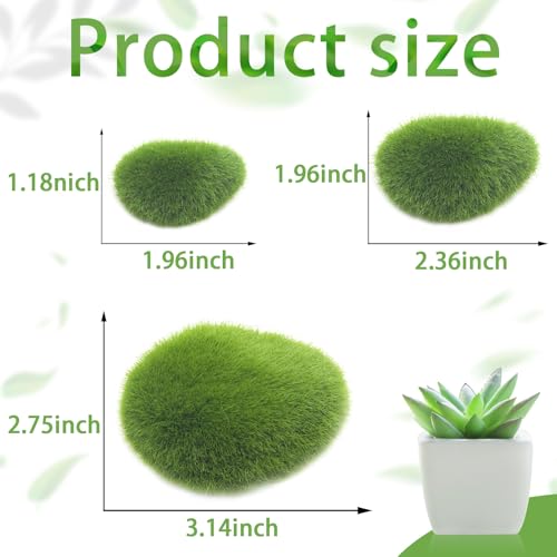 30 Pcs Artificial Moss Rocks Bulk, Green Moss Decor Fake Moss Balls for Garden Decoration, Crafts, Floral Arrangements, Indoor Plant, Photography Props - size: Medium