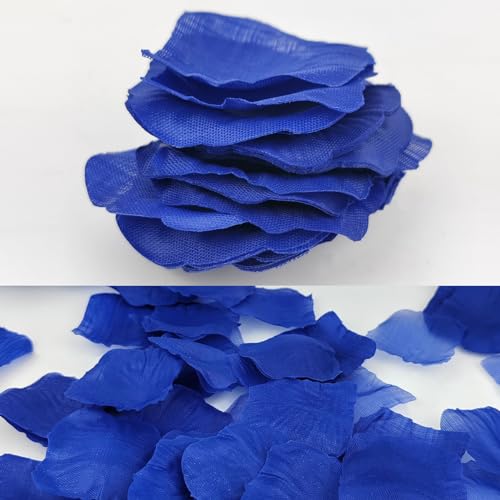 JHFGJGH 500 Pcs Exquisite Blue Rose Petals, Emulation Silk Rose Petals, Artificial Flower Petals for Romantic Nights, Weddings, Events, and Valentine's Day Deco (Blue) - color: Blue