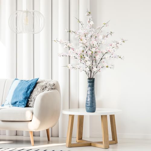 Sggvecsy Artificial Cherry Blossom Flowers 4 Pcs Faux Cherry Blossom Stems Faux Silk Cherry Blossom Branches 43’’ Fake Flowers Long Stems for Vase Arrangements Home Wedding Table Decor (Light Pink) - color: Light Pink
