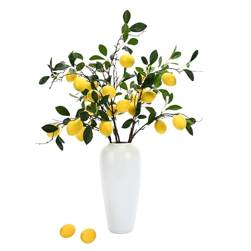 5pcs Artificial Lemon Large Fruit.31 Inch Lifelike artificial plants indoor.lemon tree artificial.artificial fruits for decoration.outdoor artificial plants.Used For Homes.Offices. Festivals.Flowers - size: 31inch